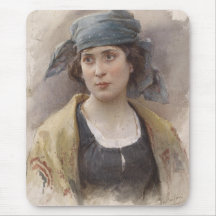 Menina com véu verde (por Ludwig Passini)