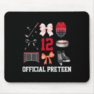 Mousepad Menina de 12 anos de Coquette Bow Hóquei Esportes