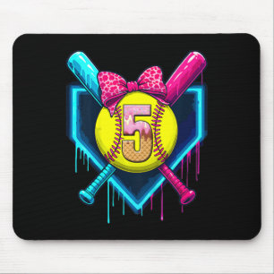 Mousepad Menina de 5 Anos de Sorvete Drip 5º Aniversário Ga