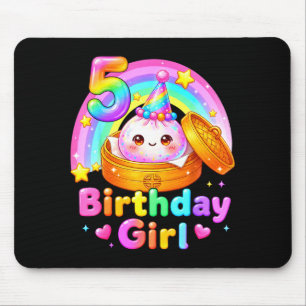 Mousepad menina de 5 anos fazendo aniversário dumpling kawa