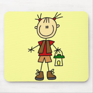 Mousepad Menina de acampamento com camiseta e presentes da