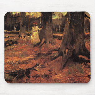 Mousepad Menina de Branco nos Bosques por Vincent van Gogh