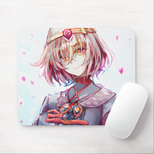 Mousepad Menina de Cabelo Rosa Curto-Frio Waifu Kawaï Anim