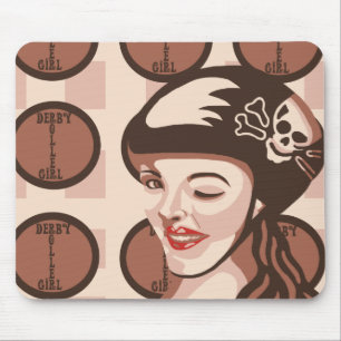 Mousepad menina de derby do rolo
