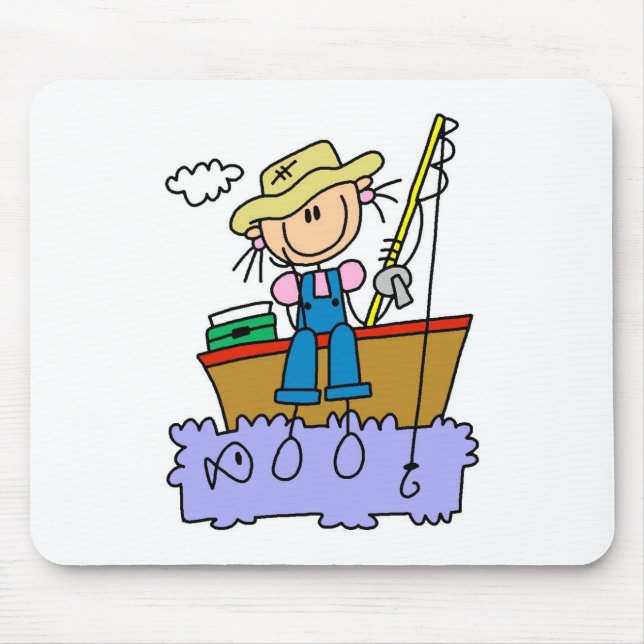Mousepad Menina de palito pescando (Frente)
