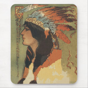 Mousepad Menina do indiano do vintage