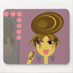 Mousepad Menina do pop art que pôr sobre a composição