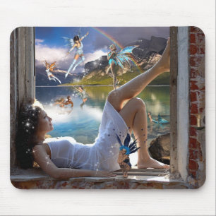 Mousepad Menina e tapete do rato das fadas