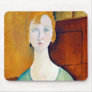 Mousepad Menina em uma blusa verde, Modigliani