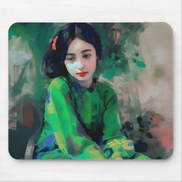 Mousepad Menina em vestida verde