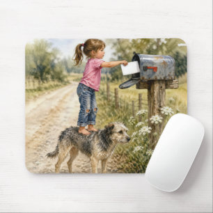 Mousepad Menina Enviando um Cartão