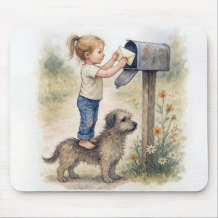 Mousepad Menina Enviando uma Carta