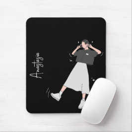 Mousepad Menina estética "Diga Queijo" Personalizável