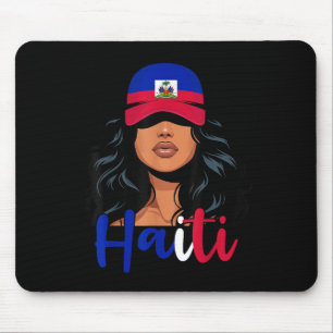 Mousepad Menina Haitiana Bandeira do Haiti Orgulhosa Mulher