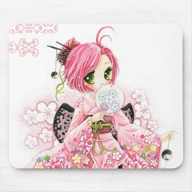 Mousepad Menina japonesa bonita no quimono (Frente)