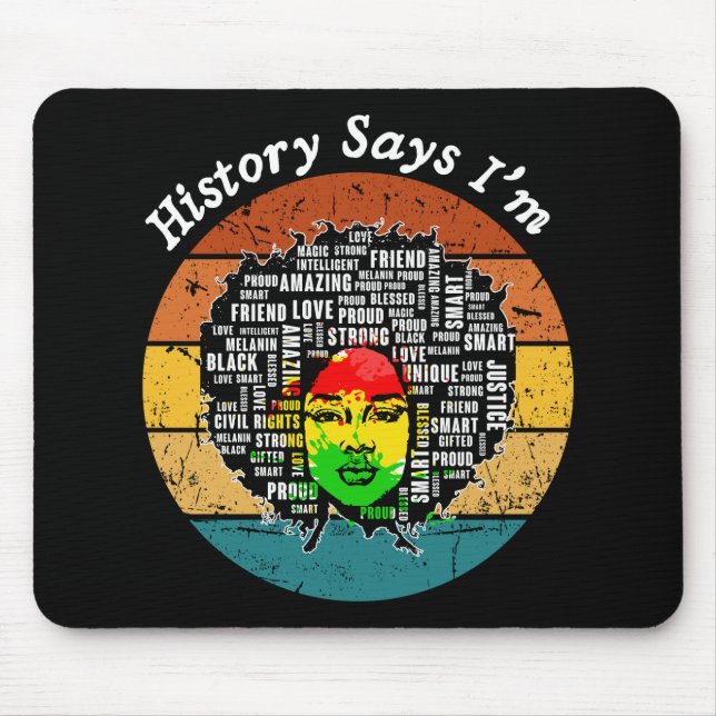 Mousepad Menina Negra Melanina Menina Negra História Mês (Frente)