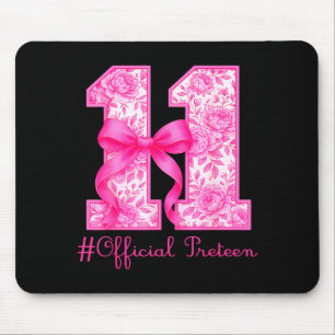 Mousepad Menina Oficial Pré-Adolescente de 11 Anos Rosa Coq