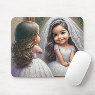 Mousepad Menina Olhando Num Espelho Para Uma Noiva