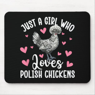 Mousepad Menina Que Ama Galinha Polonesa Amante De Galinha