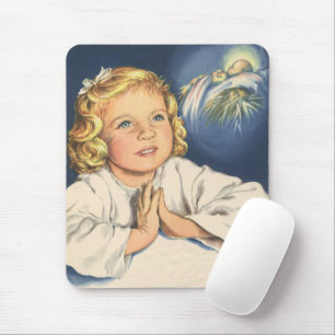 Mousepad Menina rezando para Jesus Cristo, Orações da hora 