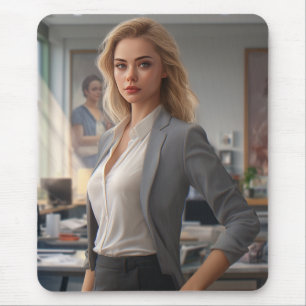 Mousepad Menina rosa rosa moderna melhor presente para garo