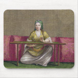 Mousepad Menina turca, bordando, século XVIII (engravin