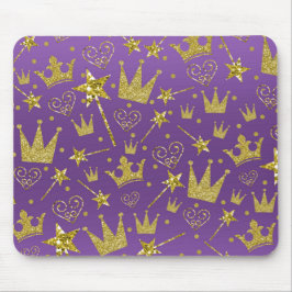 Mousepad Meninas Brilho Roxo e Dourado Princesas Meninas Di