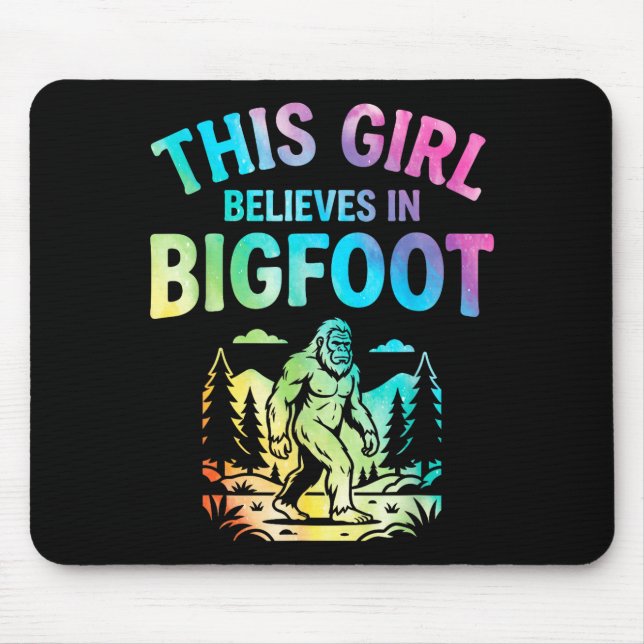 Mousepad Meninas crente do pé grande tingimento sasquatch c (Frente)