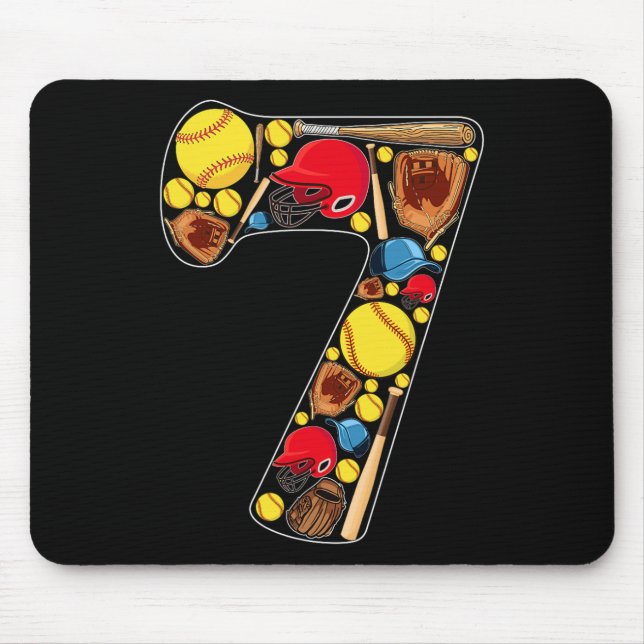 Mousepad Meninas de 7 anos de idade tema Softll Aniversário (Frente)