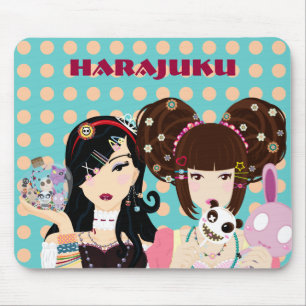 Mousepad Meninas de Harajuku nas bolinhas