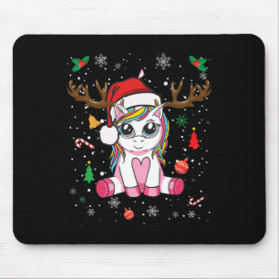 Mousepad Meninas de Natal bonitas Mulheres Xmas Unicorn Dee