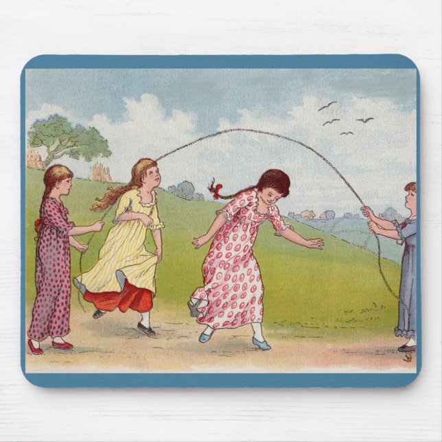 Mousepad Meninas do século XIX jogando corda pulada (Frente)