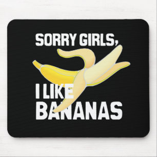 MOUSEPAD MENINAS PESAROSAS EU GOSTO DE BANANAS - BRANCO -