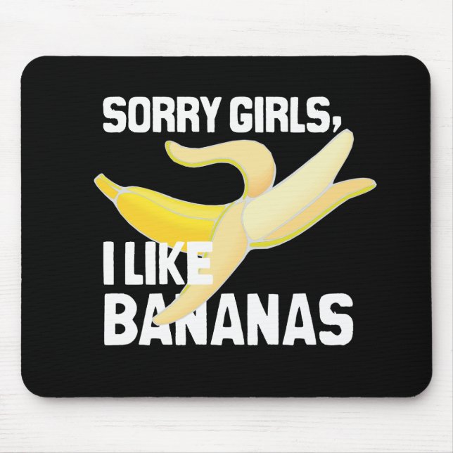MOUSEPAD MENINAS PESAROSAS EU GOSTO DE BANANAS - BRANCO - (Frente)