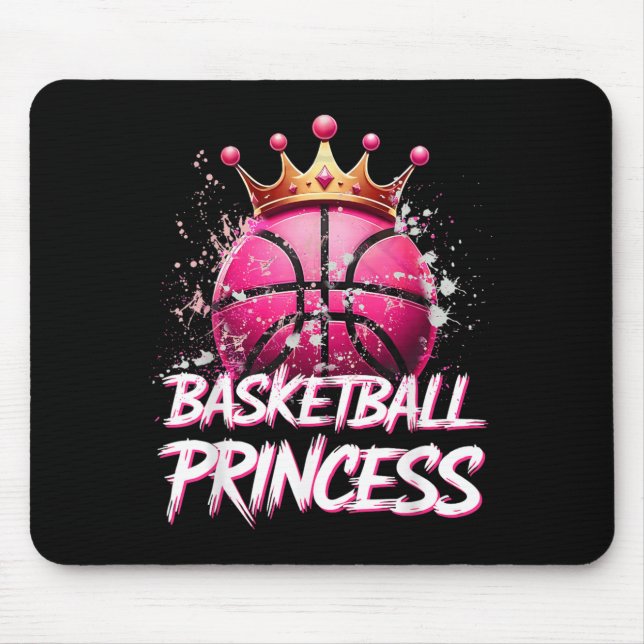 Mousepad Meninas Princesa de Beisebol Rosa Coroa de Bola de (Frente)