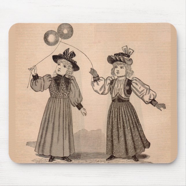 Mousepad Meninas vitorianas com balões (Frente)