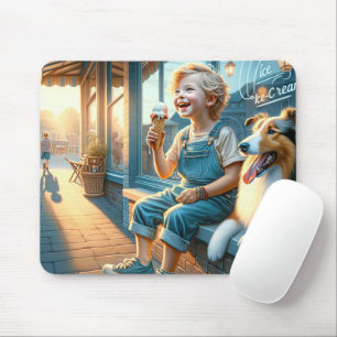 Mousepad Menino comendo Sorvete Cone