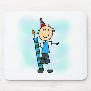 Mousepad Menino de Aniversário com Camisetas de Vela e Pres