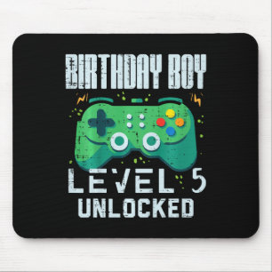Mousepad Menino de Aniversário Infantil Nível 5 Desbloquead