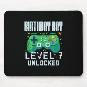 Mousepad Menino de Aniversário Infantil Nível 7 Desbloquead
