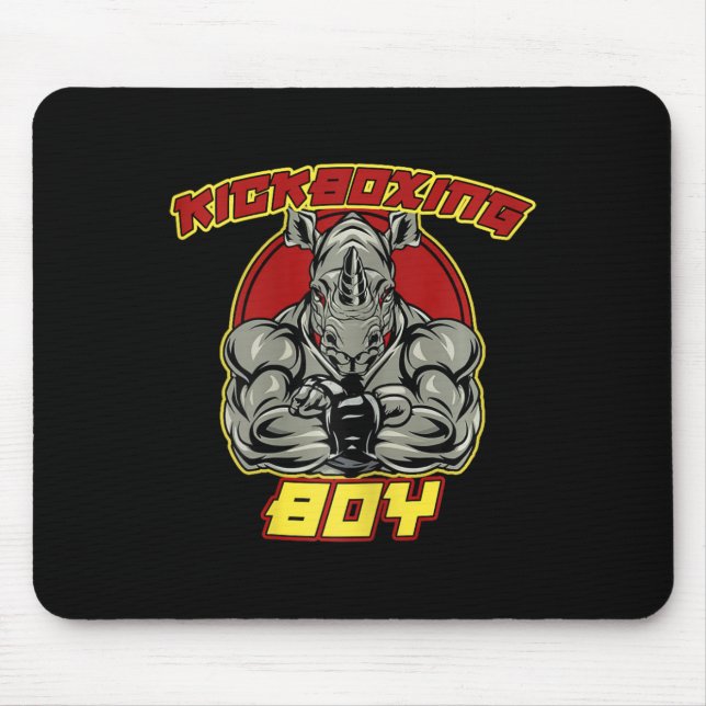 Mousepad Menino de Kickboxing Artes Marciais  (Frente)