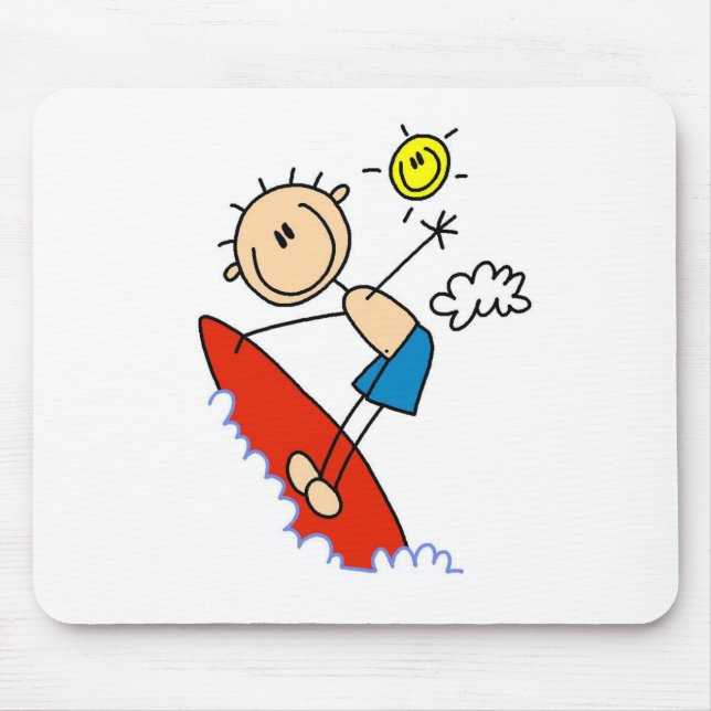 Mousepad Menino de Palito Surfando (Frente)