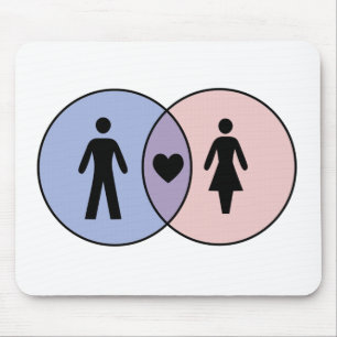 Mousepad Menino do diagrama de Venn + Menina