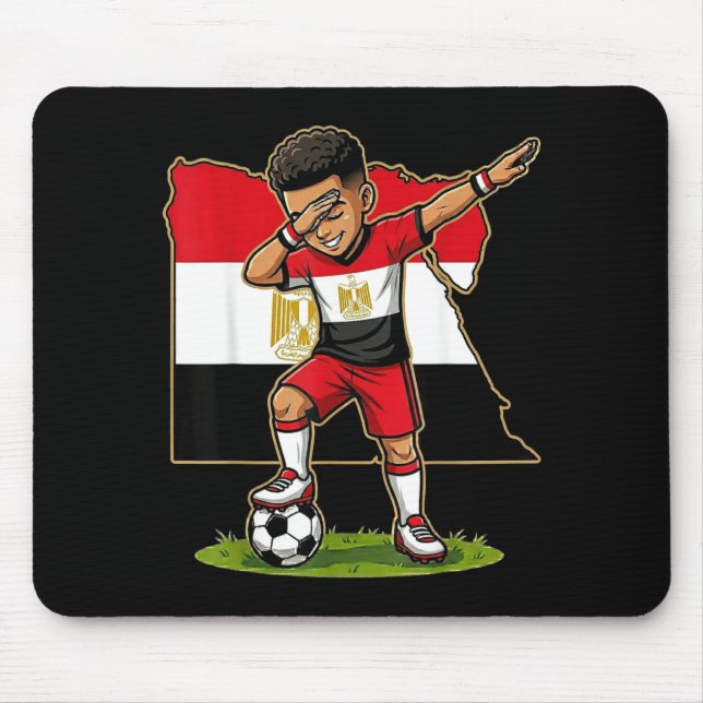 Mousepad Menino do Egito de Jersey do Egito de Futebol Dabb (Frente)