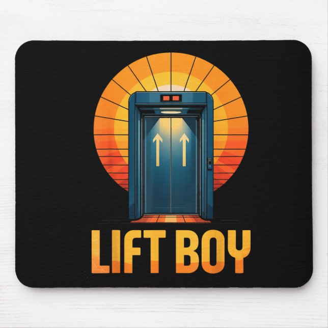 Mousepad Menino do Elevador Design de Elevador Retro Estilo (Frente)
