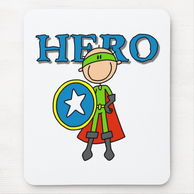 Mousepad Menino Herói com Escudo (Frente)