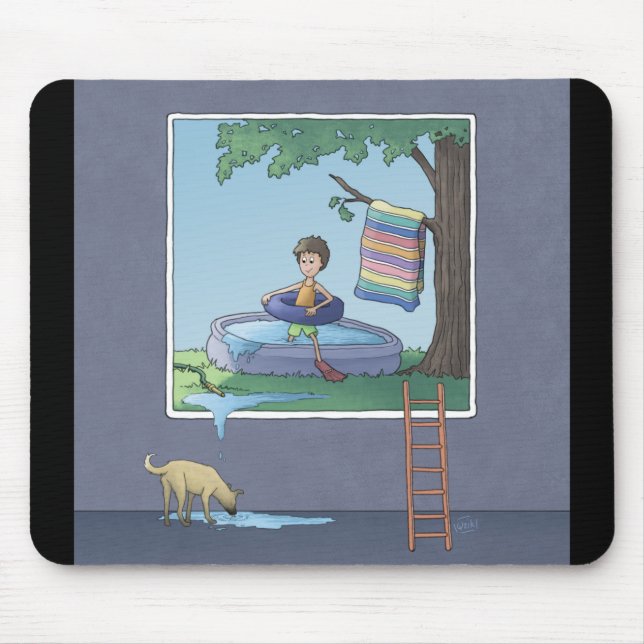 Mousepad Menino no mouse de piscina infantil (Frente)