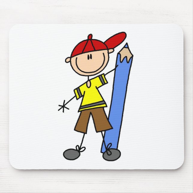 Mousepad Menino Palito Com Lápis (Frente)