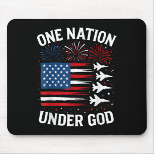 Mousepad Menino Patriótico Uma Nação Sob Deus 4 de Julho EU