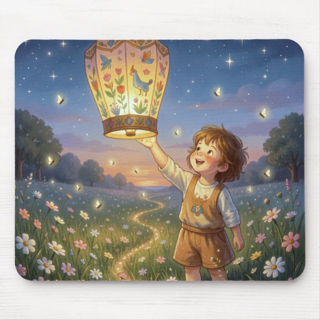 Mousepad Menino soltando um Lanterna Chinesa (Frente)